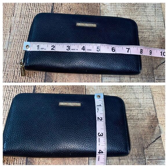 Ora Delphine Black pebbled Leather zip around Wallet - Picture 11 of 13